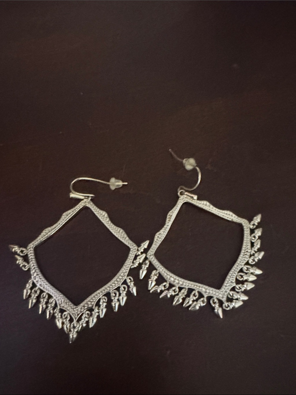 Kendra Scott Silver Filigree Dangle Hoop Earrings